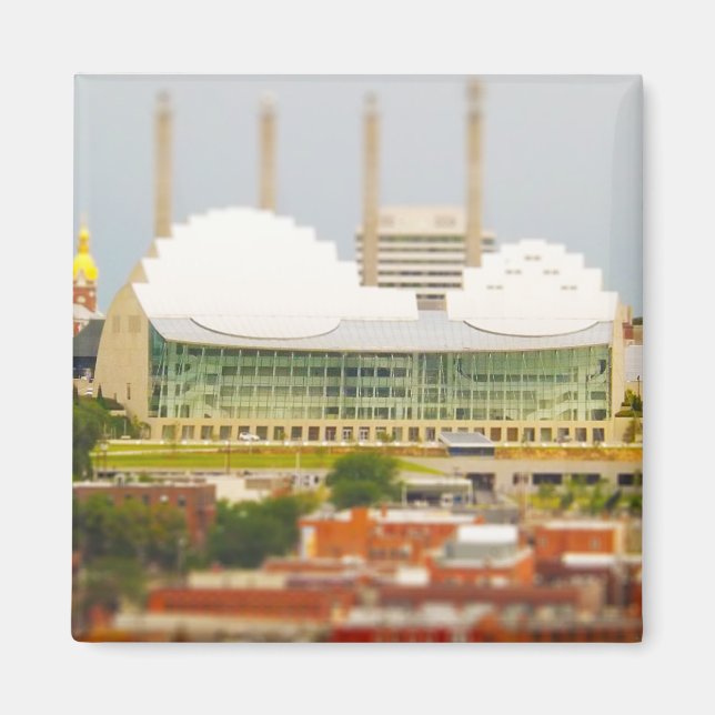 Downtown Kansas City Tilt Shift Miniature Foto Magnet (Vorne)