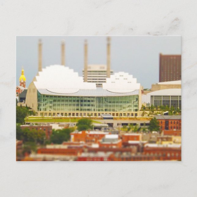 Downtown Kansas City Tilt Shift Miniature Foto Postkarte (Vorderseite)