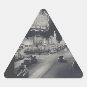 Downtown Las Vegas Retro Dreieckiger Aufkleber