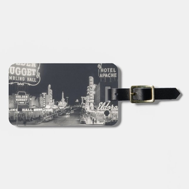 Downtown Las Vegas Retro Gepäckanhänger (Vorderseite horizontal)
