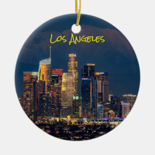 Downtown Los Angeles, Dusk Keramik Ornament