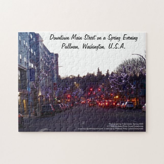 Downtown Main Street am Spring Abend, Pullman (Horizontal)