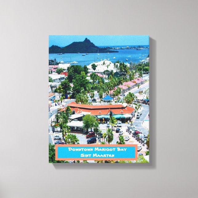 Downtown Marigot Bay, Sint Maarten Leinwanddruck (Vorderseite)