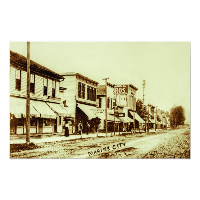 Downtown Marine City Michigan 1901 Fotodruck (Vorne)