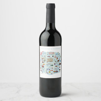 Downtown McKinney Texas Wine Label Weinetikett