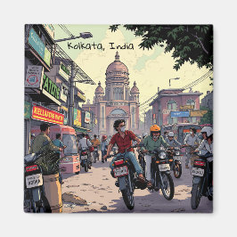 Downtown Motor Bikes in Kalkutta, Indien Magnet