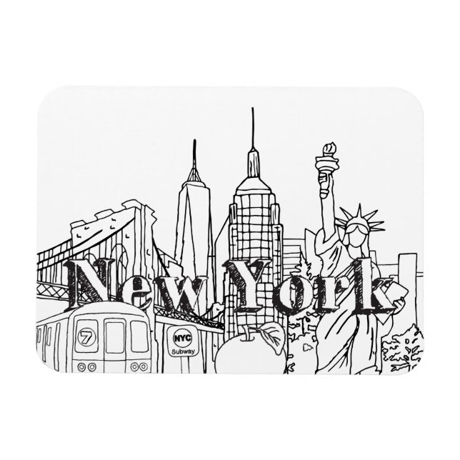 Downtown NYE New York Vacation Souvenirs NYC Gesch Magnet (Horizontal)