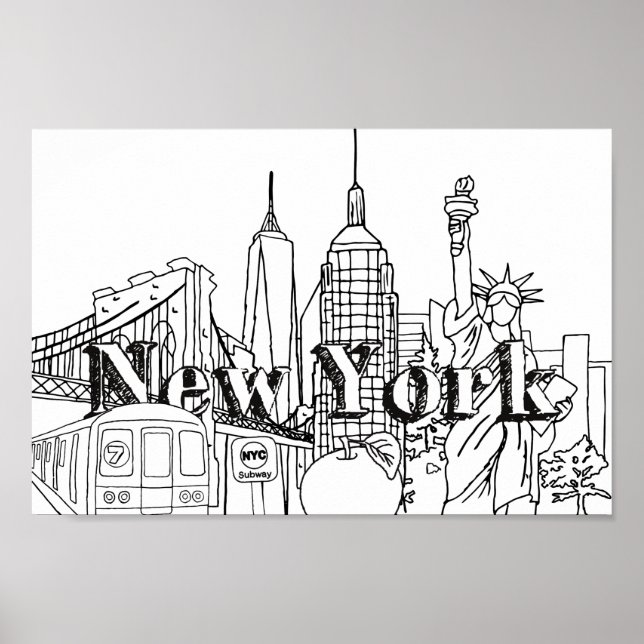 Downtown NYE New York Vacation Souvenirs NYC Gesch Poster (Vorne)
