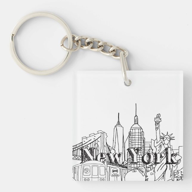 Downtown NYE New York Vacation Souvenirs NYC Gesch Schlüsselanhänger (Vorderseite)