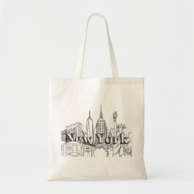 Downtown NYE New York Vacation Souvenirs NYC Gesch Tragetasche (Vorne)