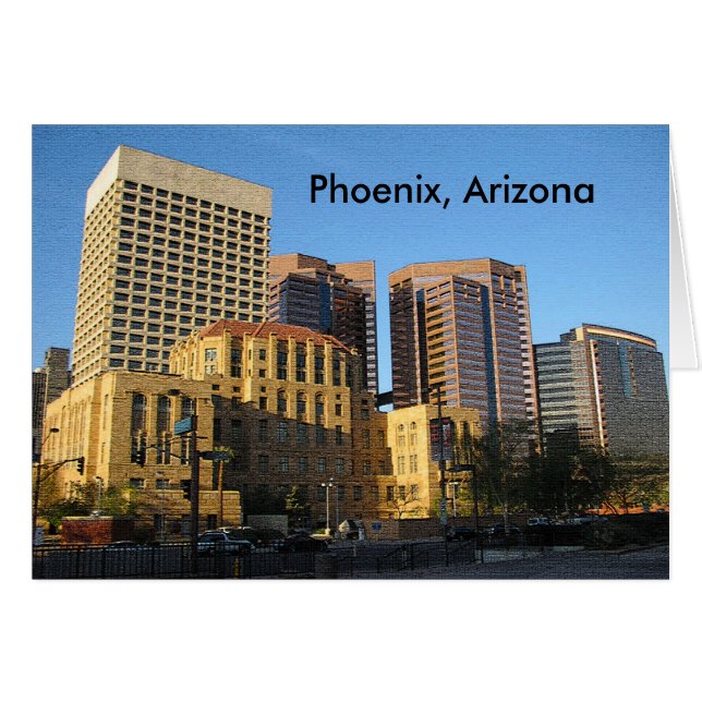 Downtown Phoenix Arizona Travel Skyscrapers Card (Vorderseite (Horizontal))
