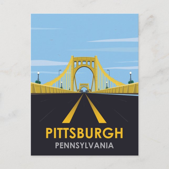 Downtown Pittsburgh, PA Vintage Travel Postcard Postkarte (Vorderseite)