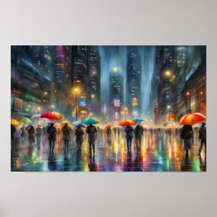 Downtown Rainfall Poster