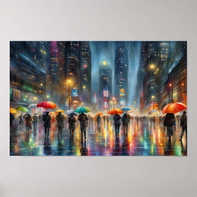 Downtown Rainfall Poster (Vorne)
