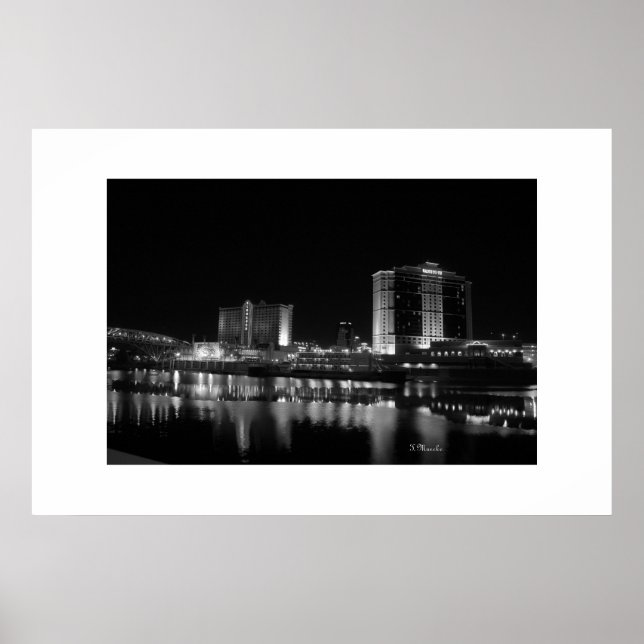 Downtown Shreveport, LA casinos and riverfront Poster (Vorne)