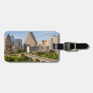 Downtown Skyline auf dem Lady Bird Lake Gepäckanhänger