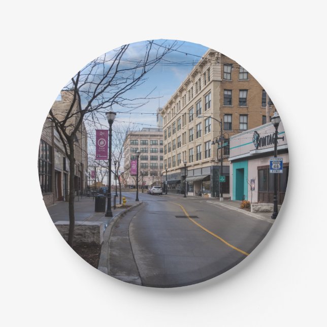 Downtown Springfield Pappteller (Vorderseite)