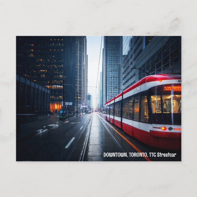 DOWNTOWN, TORONTO, TTC Streetcar Postkarte (Vorderseite)