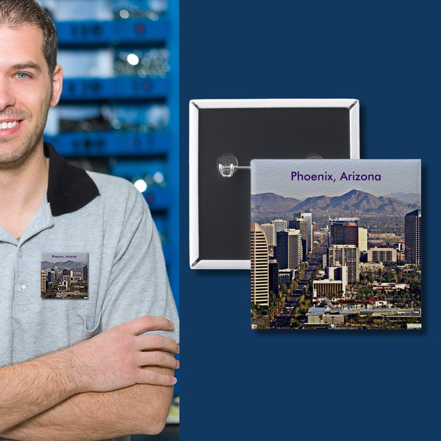 Downtown View von Phoenix, Arizona Button (Downtown View of Phoenix, Arizona Button)