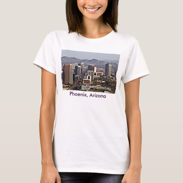 Downtown View von Phoenix, Arizona T-Shirt (Vorderseite)
