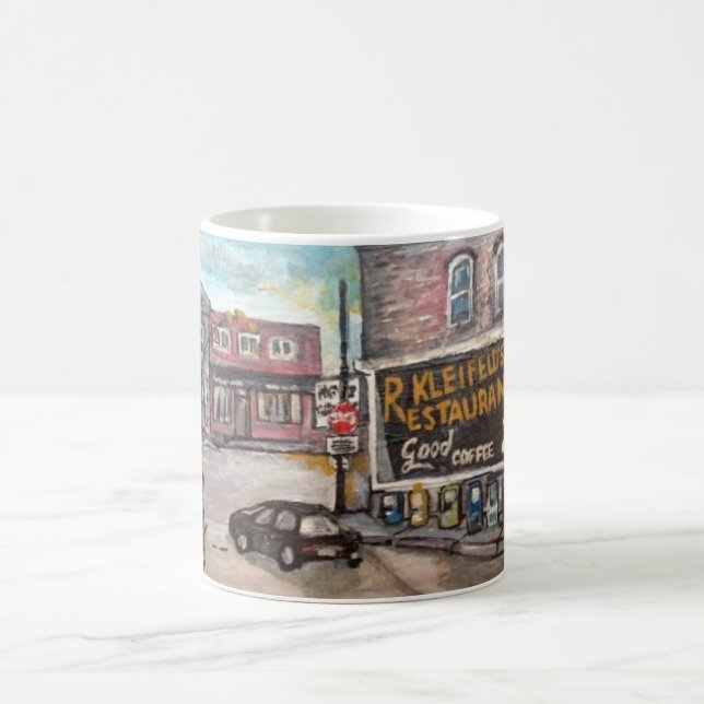 Downtown Willoughby, Hund Walk Painting Tasse (Mittel)