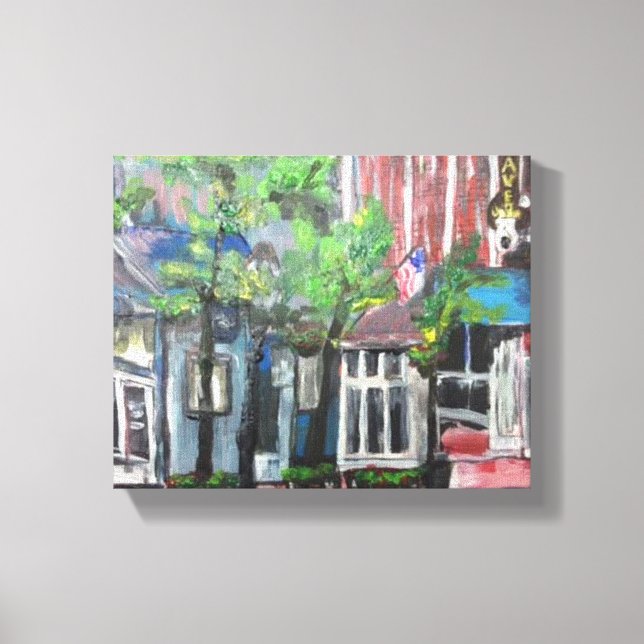"Downtown Willoughby, Ohio" von Willowcatdesigns Leinwanddruck (Vorderseite)