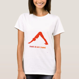 Downward Dog Yoga Silhouette Minimaler Lebensstil T-Shirt