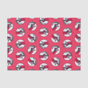 Downy Woodpecker auf Red Feeder Original Bird Art Seidenpapier