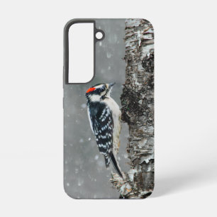 Downy Woodpecker in Snow - Original Foto Samsung Galaxy Hülle