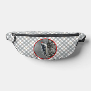 Downy Woodpecker in Winter Original Fotografie Bauchtasche