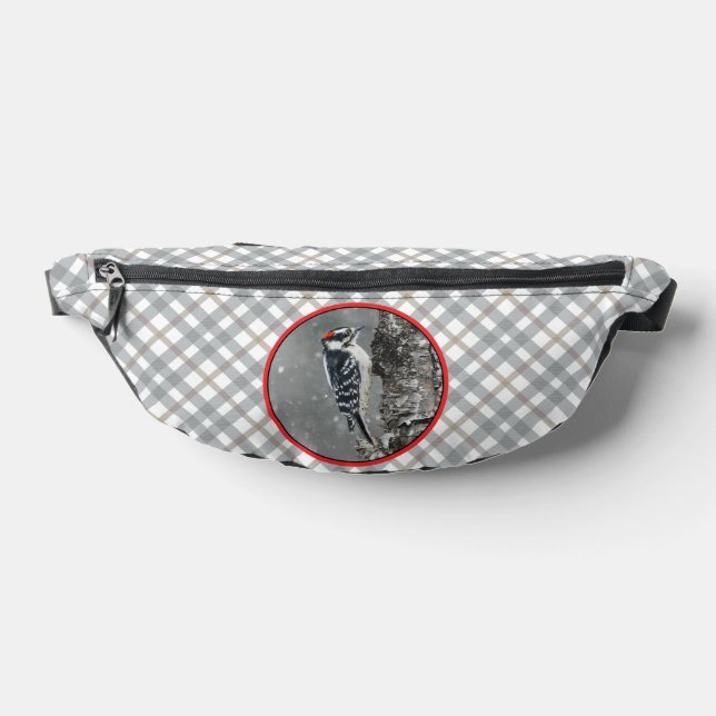 Downy Woodpecker in Winter Original Fotografie Bauchtasche (Ablage )