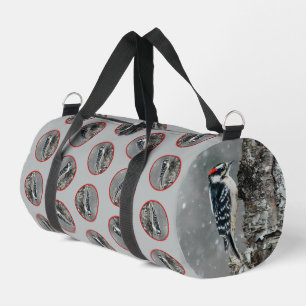 Downy Woodpecker in Winter Original Fotografie Duffle Bag