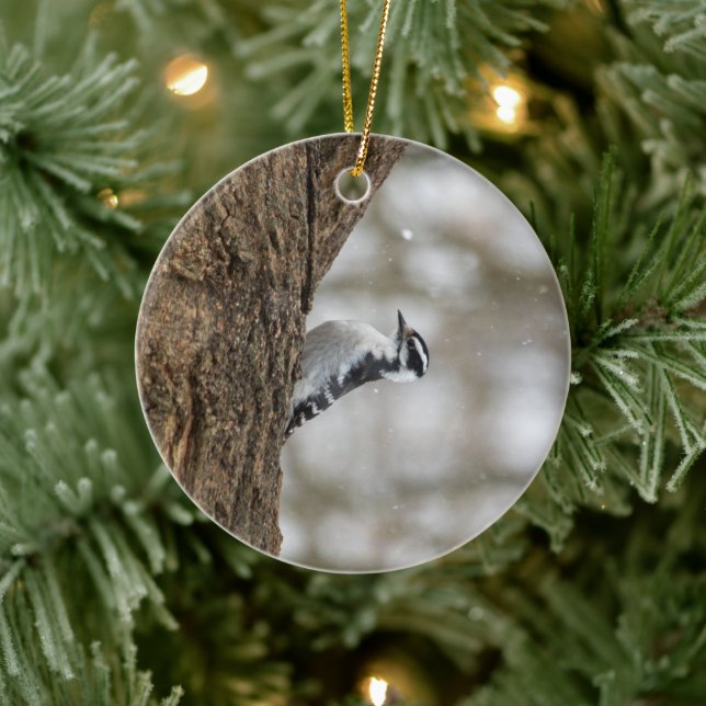 Downy Woodpecker | KERAMIK Ornament (Baum)