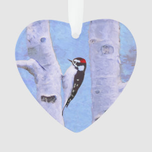 Downy Woodpecker-Malerei - Original Bird Art Ornament