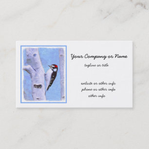 Downy Woodpecker-Malerei - Original Bird Art Visitenkarte