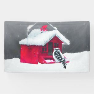Downy Woodpecker Painting - Original Bird Art Banner