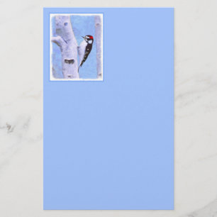 Downy Woodpecker Painting - Original Bird Art Briefpapier