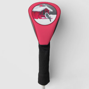 Downy Woodpecker Painting - Original Bird Art Golf Headcover