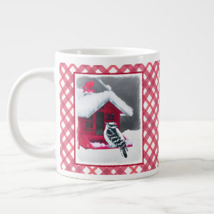 Downy Woodpecker Painting - Original Bird Art Jumbo-Tasse