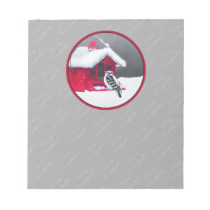 Downy Woodpecker Painting - Original Bird Art Notizblock