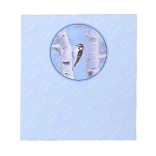 Downy Woodpecker Painting - Original Bird Art Notizblock