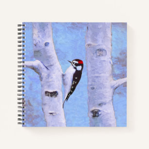 Downy Woodpecker Painting - Original Bird Art Notizbuch