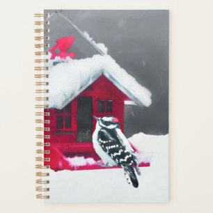 Downy Woodpecker Painting - Original Bird Art Planer