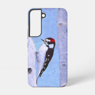 Downy Woodpecker Painting - Original Bird Art Samsung Galaxy Hülle