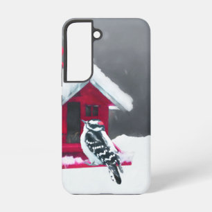 Downy Woodpecker Painting - Original Bird Art Samsung Galaxy Hülle