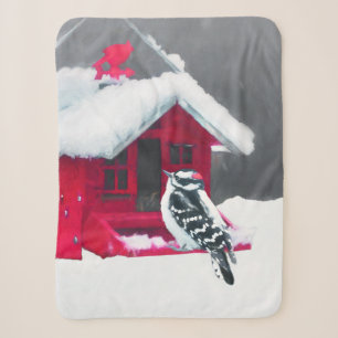 Downy Woodpecker Painting - Original Bird Art Sherpadecke