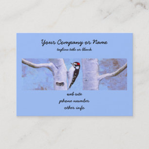 Downy Woodpecker Painting - Original Bird Art Visitenkarte