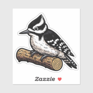 Downy Woodpecker Vogel Custom Cut Vinyl Sticker