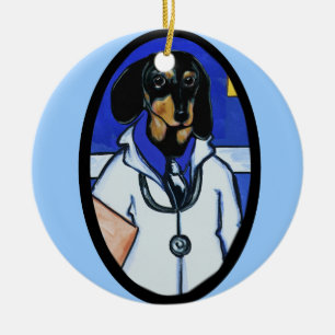 DOXIE ARZT KERAMIK ORNAMENT