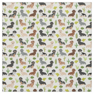 Doxie Cactus Tissu - don de dachshunds mignons